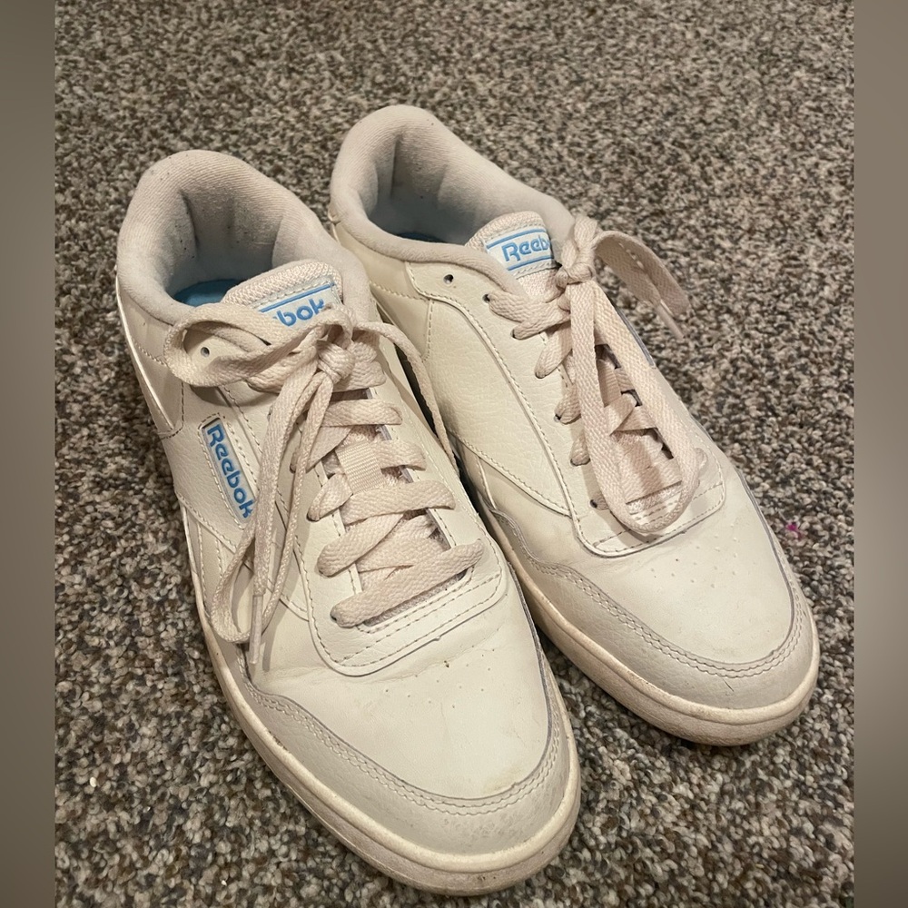 Reebok Cream and Blue Sneakers